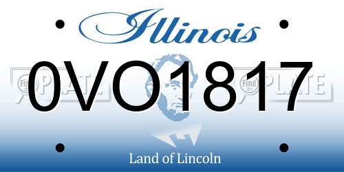 0VO1817 Illinois License Plate