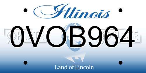 0VOB964 Illinois License Plate
