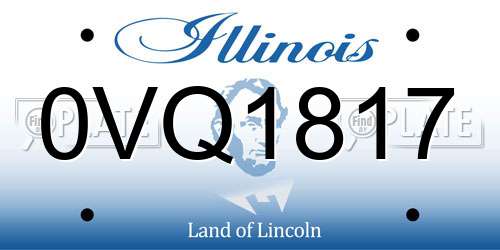 0VQ1817 Illinois License Plate