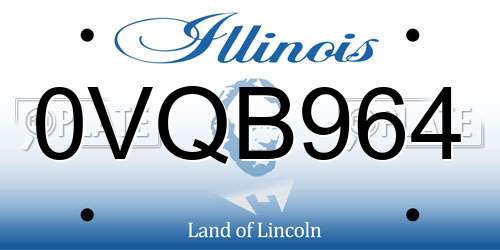 0VQB964 Illinois License Plate