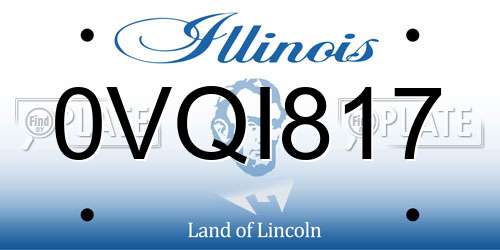 0VQI817 Illinois License Plate