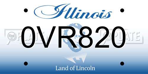 0VR820 Illinois License Plate