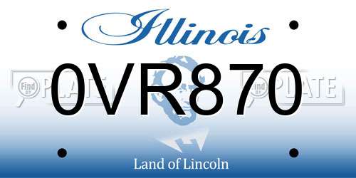 0VR870 Illinois License Plate