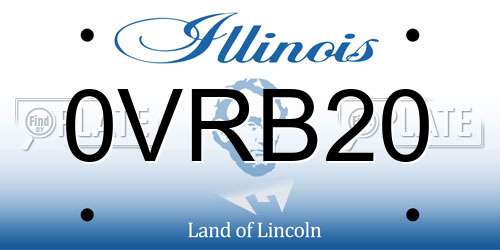 0VRB20 Illinois License Plate