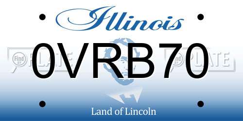 0VRB70 Illinois License Plate