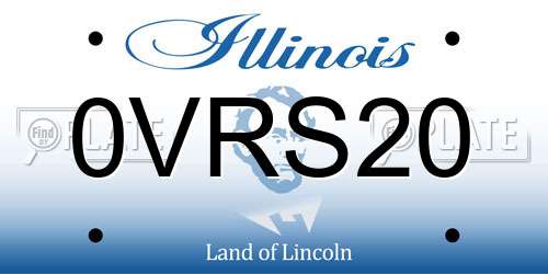 0VRS20 Illinois License Plate