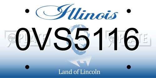 0VS5116 Illinois License Plate