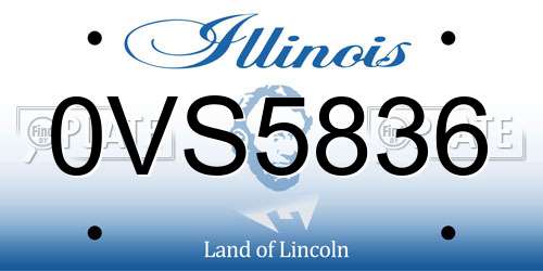 0VS5836 Illinois License Plate