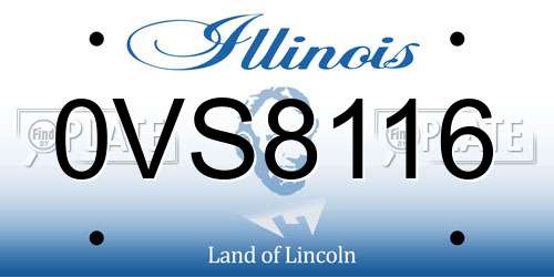 0VS8116 Illinois License Plate