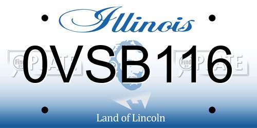 0VSB116 Illinois License Plate