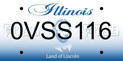 0VSS116 Illinois License Plate