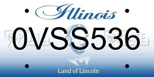 0VSS536 Illinois License Plate