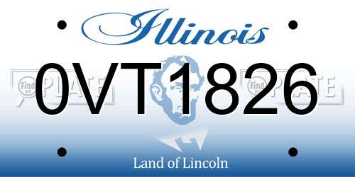 0VT1826 Illinois License Plate
