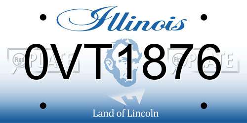 0VT1876 Illinois License Plate