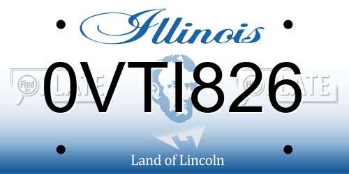0VTI826 Illinois License Plate