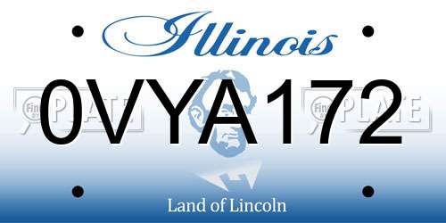 0VYA172 Illinois License Plate