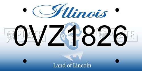 0VZ1826 Illinois License Plate