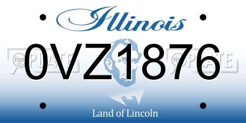 0VZ1876 Illinois License Plate