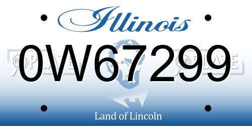 0W67299 Illinois License Plate