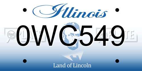 0WC549 Illinois License Plate