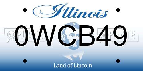 0WCB49 Illinois License Plate