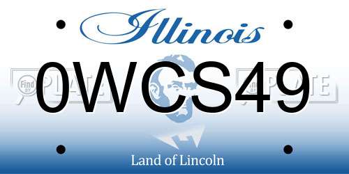 0WCS49 Illinois License Plate