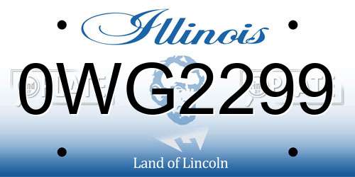 0WG2299 Illinois License Plate