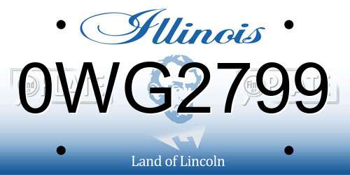 0WG2799 Illinois License Plate