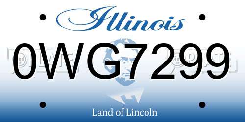 0WG7299 Illinois License Plate