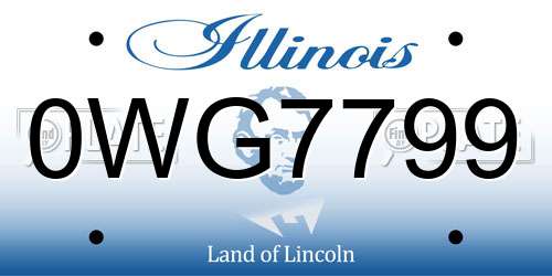 0WG7799 Illinois License Plate