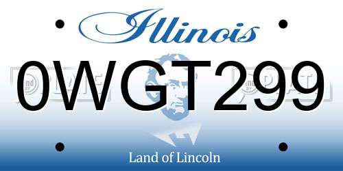 0WGT299 Illinois License Plate