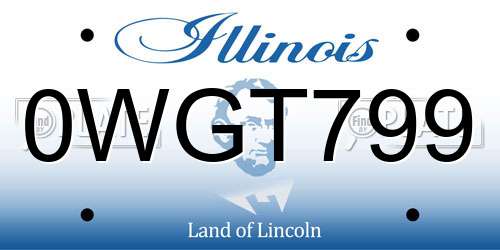 0WGT799 Illinois License Plate