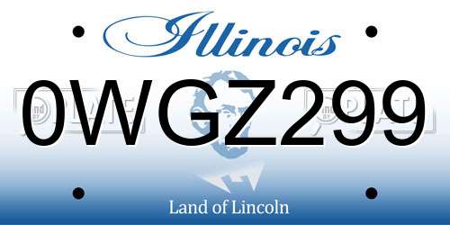 0WGZ299 Illinois License Plate