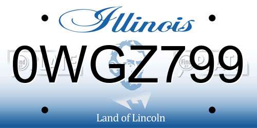 0WGZ799 Illinois License Plate