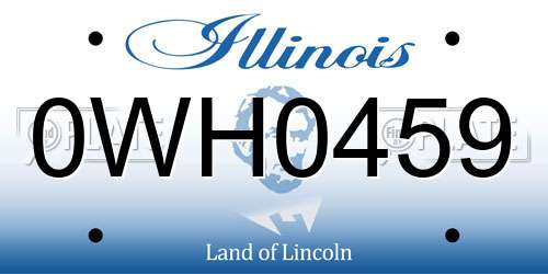0WH0459 Illinois License Plate