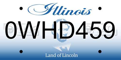 0WHD459 Illinois License Plate