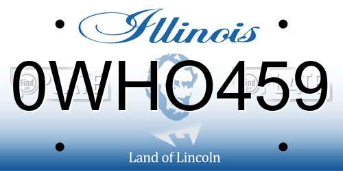 0WHO459 Illinois License Plate