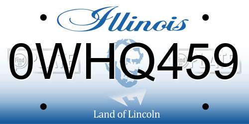 0WHQ459 Illinois License Plate