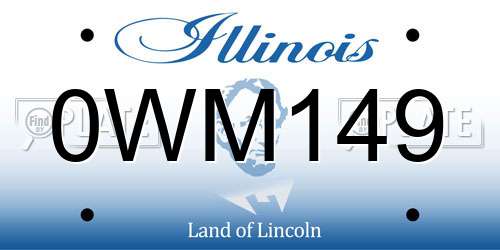 0WM149 Illinois License Plate