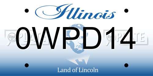 0WPD14 Illinois License Plate