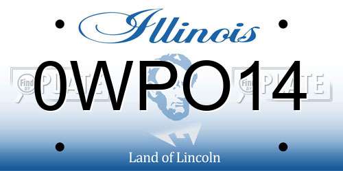 0WPO14 Illinois License Plate