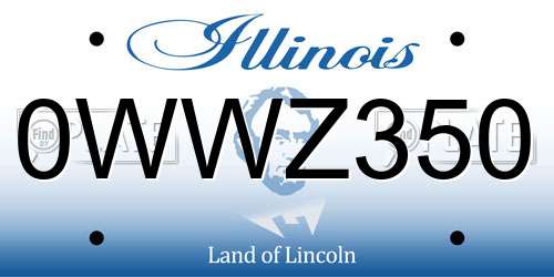 0WWZ350 Illinois License Plate