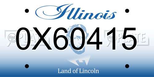 0X60415 Illinois License Plate