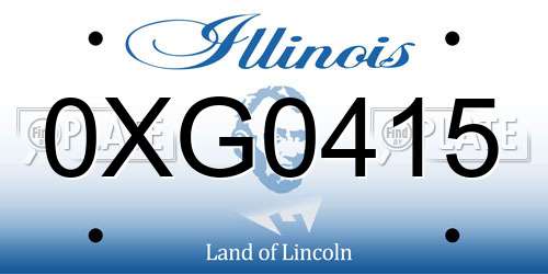 0XG0415 Illinois License Plate