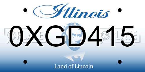 0XGD415 Illinois License Plate