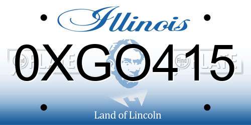 0XGO415 Illinois License Plate
