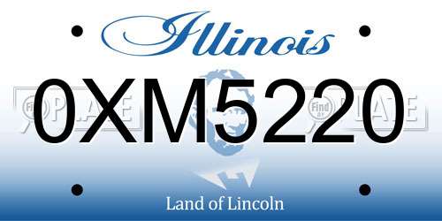 0XM5220 Illinois License Plate