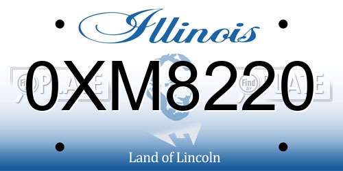 0XM8220 Illinois License Plate