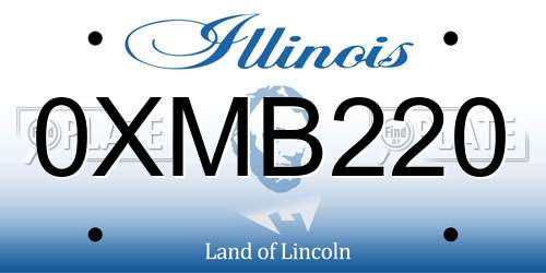 0XMB220 Illinois License Plate