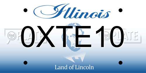 0XTE10 Illinois License Plate